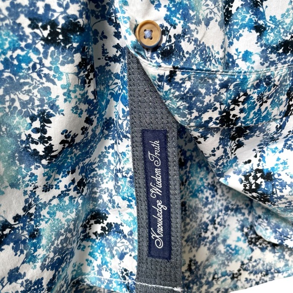 Robert Graham | Blue Floral Tailored Fit Button Up Dress Shirt Size XL - Picture 5 of 9